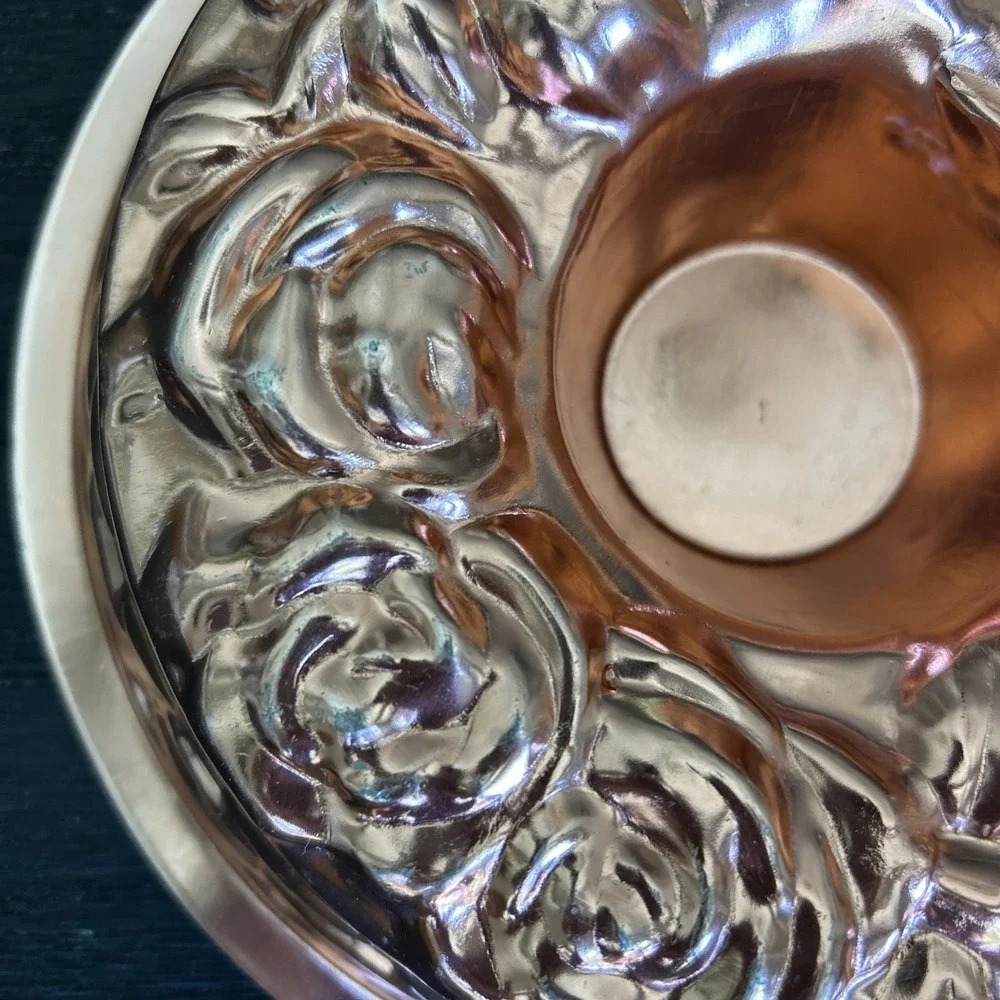 Vintage 1963 Jello Mold Copper Tone Rose Floral Bundt Cake – 5 Cups St. Louis MO